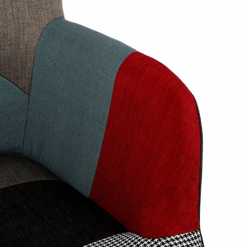 Patchwork Rocking Chair Upholstered Recliner Comfy Accent Chair