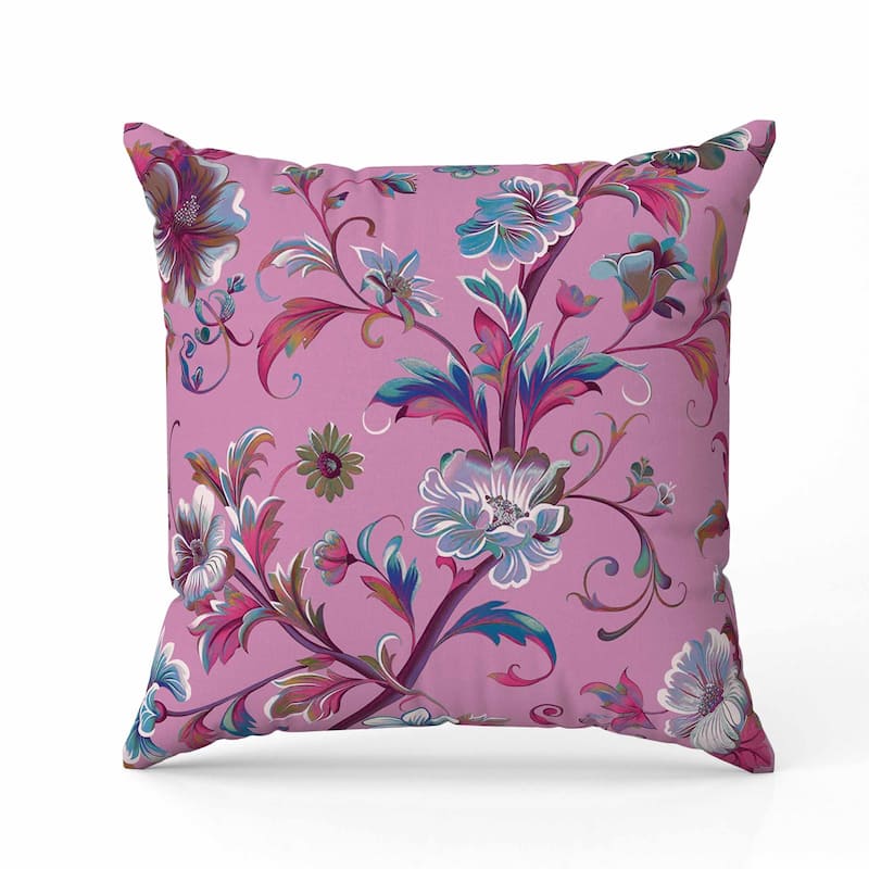 Nature's Palette Indoor/Outdoor Reversible Throw Pillow Pink and Blue