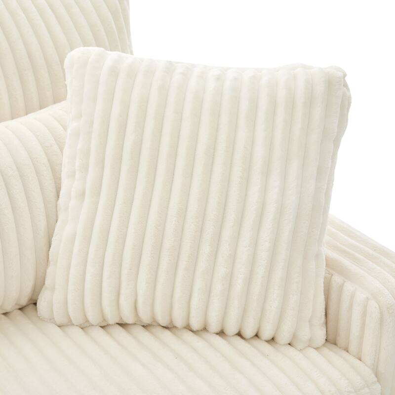 Modern Loveseat Sofa 80.3" Sofa Couch Upholstered Sofa with Four Pillows for Living Room