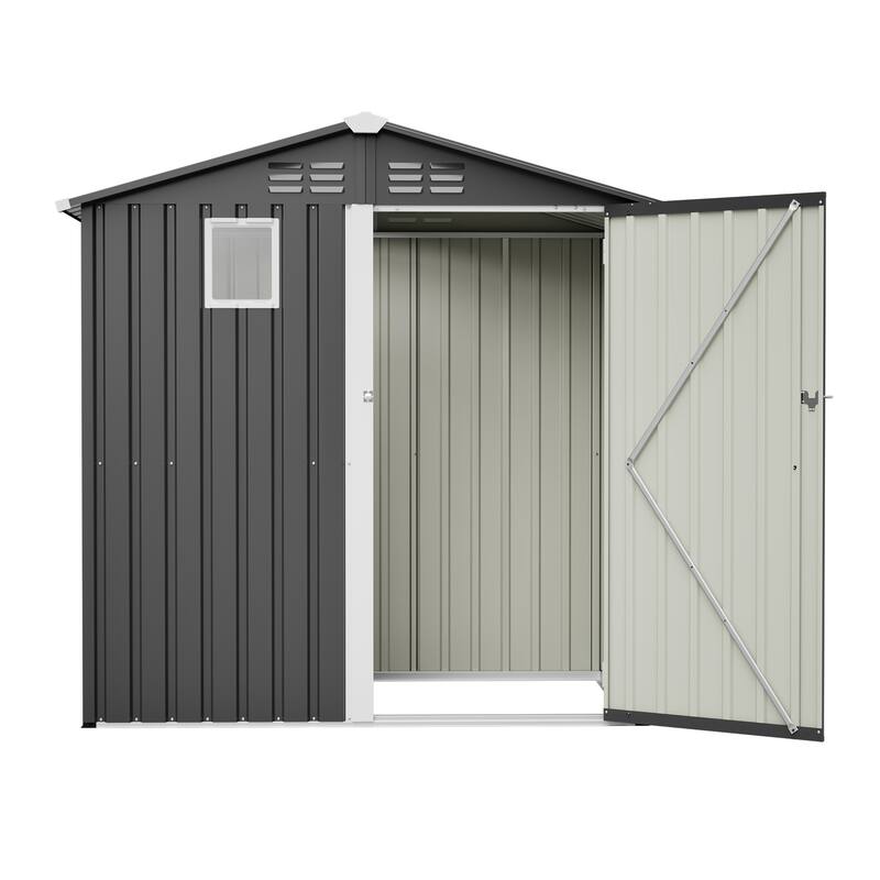 GDFStudio - Lucas All-Weather 6x4 ft Outdoor Storage Shed with Robust Construction and Easy Assembly