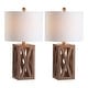 preview thumbnail 1 of 14, Ibiza 21.5" Farmhouse Wood LED Table Lamp, Brown (Set of 2), by JONATHAN Y Brown