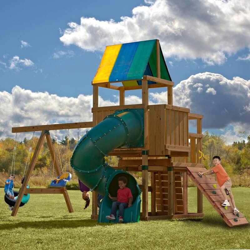 Kodiak Swing Set DIY Hardware Kit (Lumber and Slide Not Included) - 21.5'x17'x13'