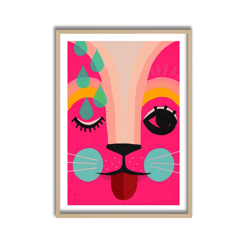 Kids Framed Art Print Neon! by Treechild - Multi-Color