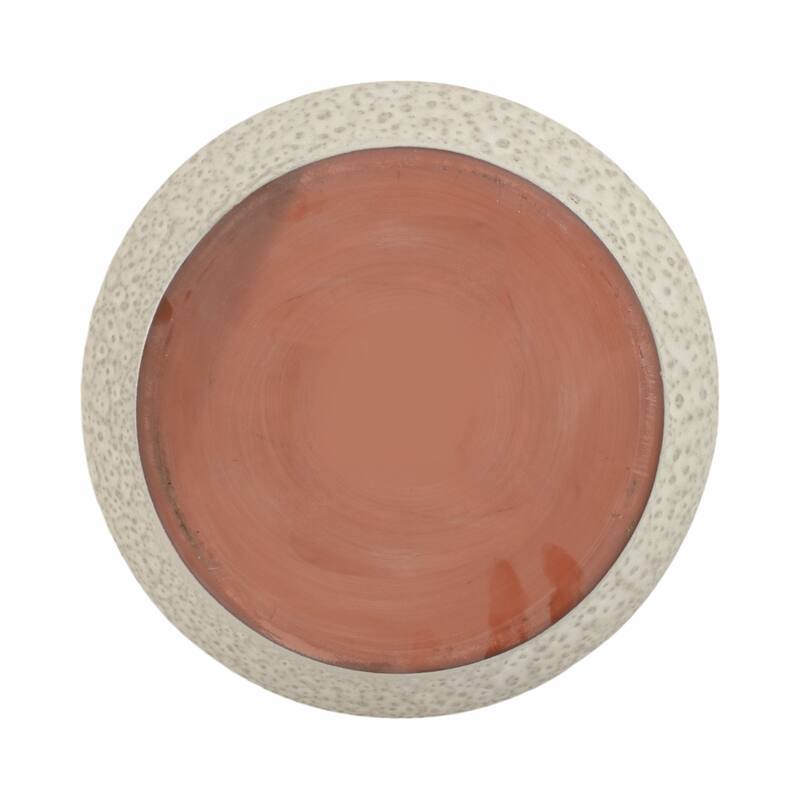 Terracotta Decorative Bowl Modern Speckled Finish Accent - 4" White - 14" x 14" x 3.5"