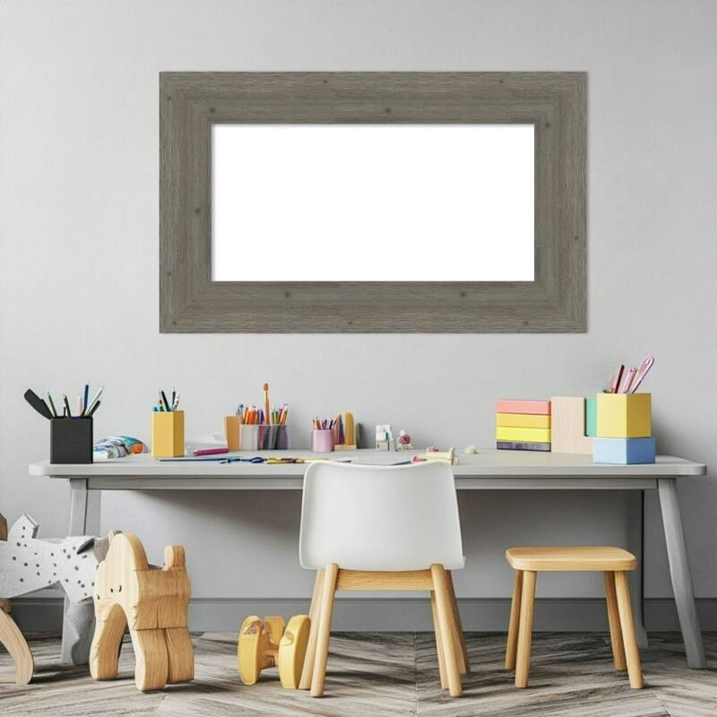 Amanti Art Fencepost Brown Framed Dry Erase Magnetic Board