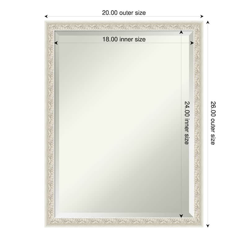 Bethany Beveled Wood Framed Wall Mirror - 20 x 26 in - Bethany Silver