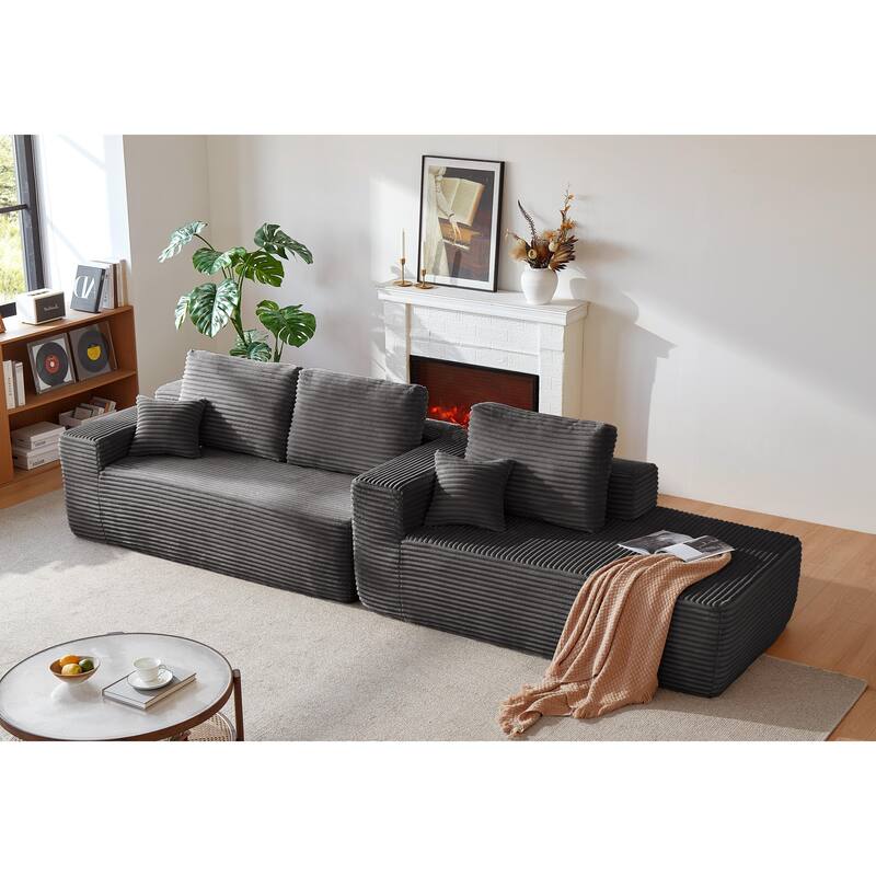 105" Cloud Sectional Couch with L-Shape Chaise,Modern Modular Sofa with Deep Seat, Upholstered Couches for Living Room