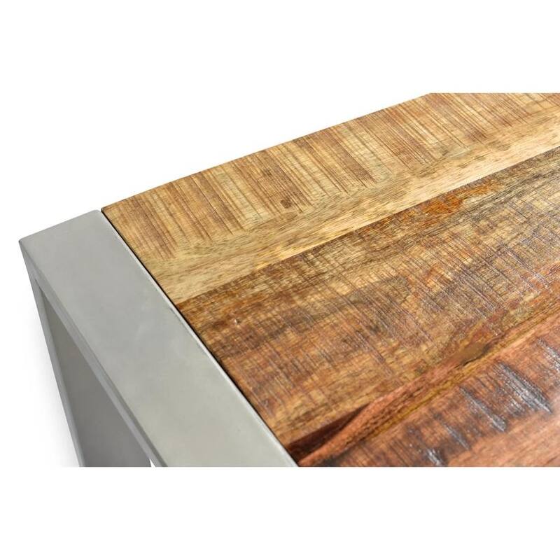 Reclaimed Wood Dining Table with Silver Legs