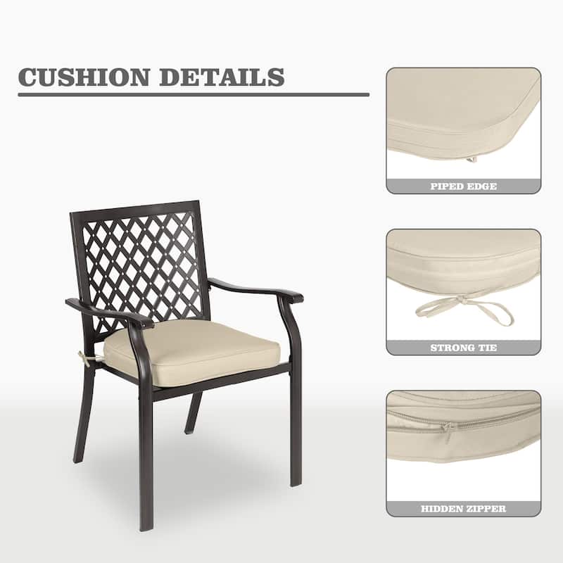 Aoodor Outdoor Chair Cushion Soft and Fade-resistant Polyester Set of 4 - 20"x19"