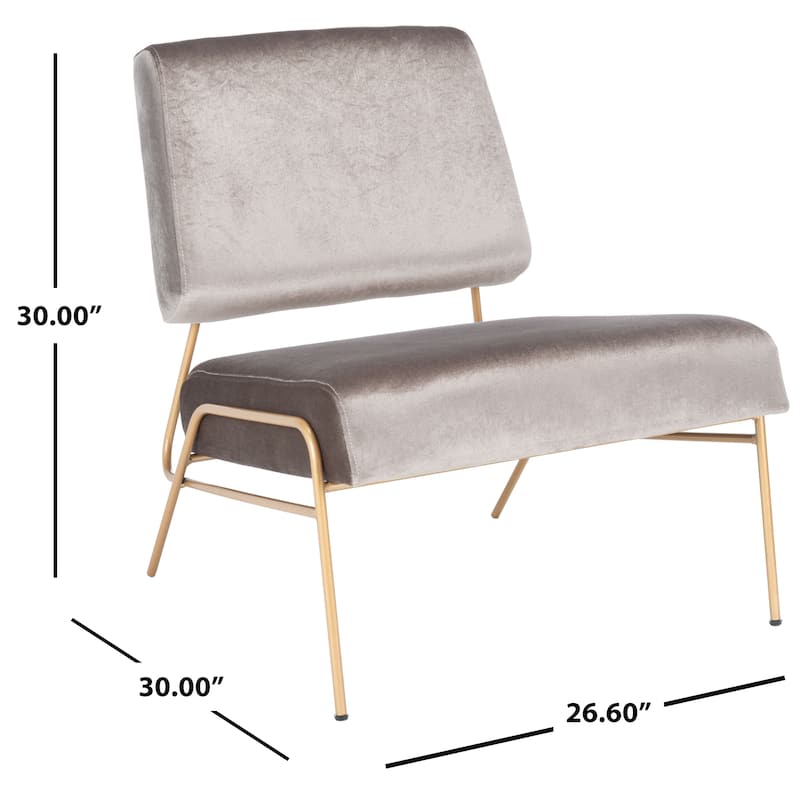 SAFAVIEH Riekie Glam Velvet Accent Chair - 26.6" W x 30" L x 30" H - 27Wx30Dx30H