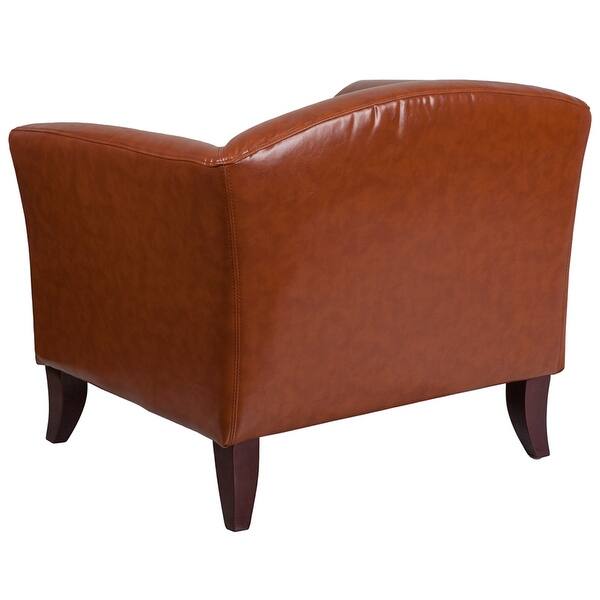 Brielle Cognac Leather Office Comfortable Reception Guest Chair Fl5002 Overstock 15811240 It features a straight arm design and a removable square seat cushion, all padded with 5 of foam and upholstered in leather sofa. overstock com