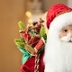 preview thumbnail 18 of 92, Glitzhome 18"H Faux Fur Christmas Santa Figurines with Porcelain Face