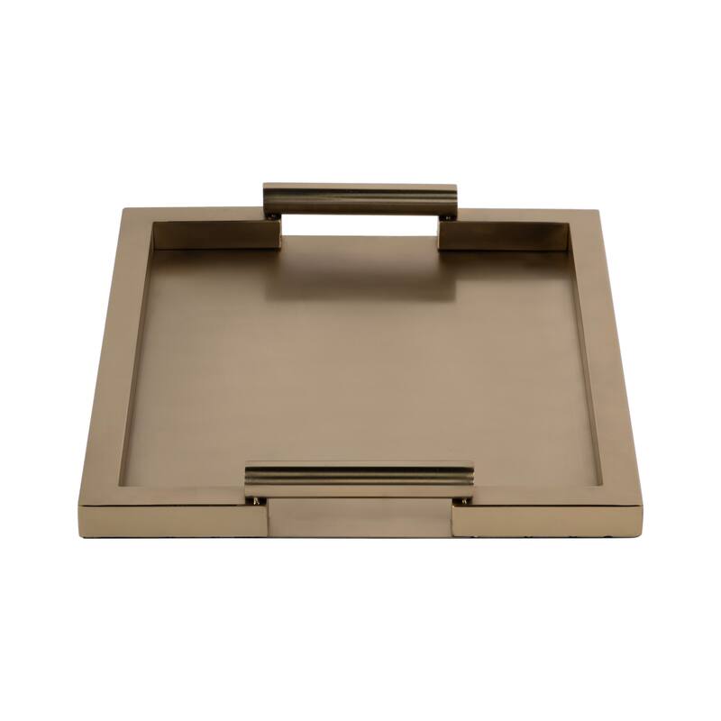 Morante 17.5 in. W Rectangular Stainless Steel Serving Tray with Handles