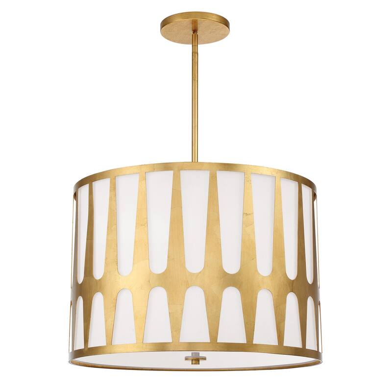Royston 5 Light Antique Gold Pendant - 24'' W x 18.37'' H