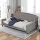 Modern Luxury Tufted Button Daybed, Bed Frame w/Length Guardrail, Built ...