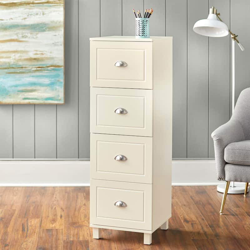 Simple Living Bradley 4-drawer Filing Cabinet - White