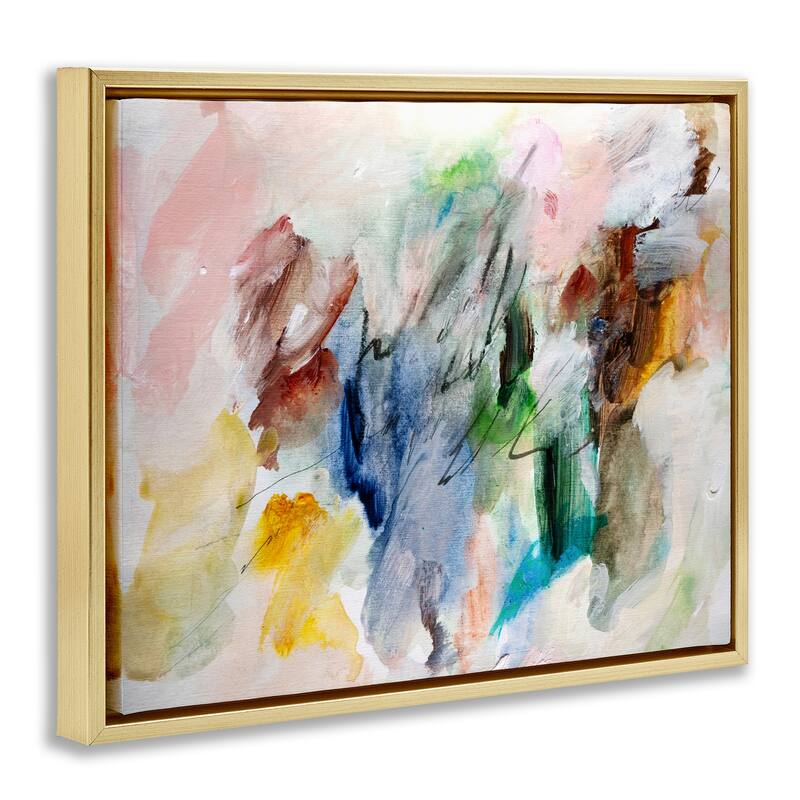 Stupell Earthy Pitter Patter Abstract Framed Floater Canvas Wall Art Design By Gemma Bardot