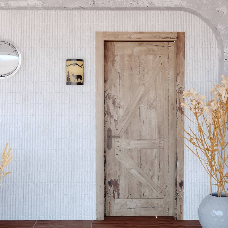 Wall Sconce - Bronze Deer Tree Flush Mount Indoor Outdoor Lighting - 5