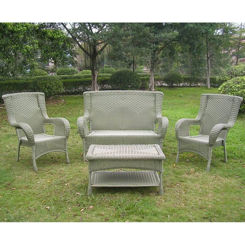 San Tropez 4-piece Resin Wicker Outdoor Seating Group