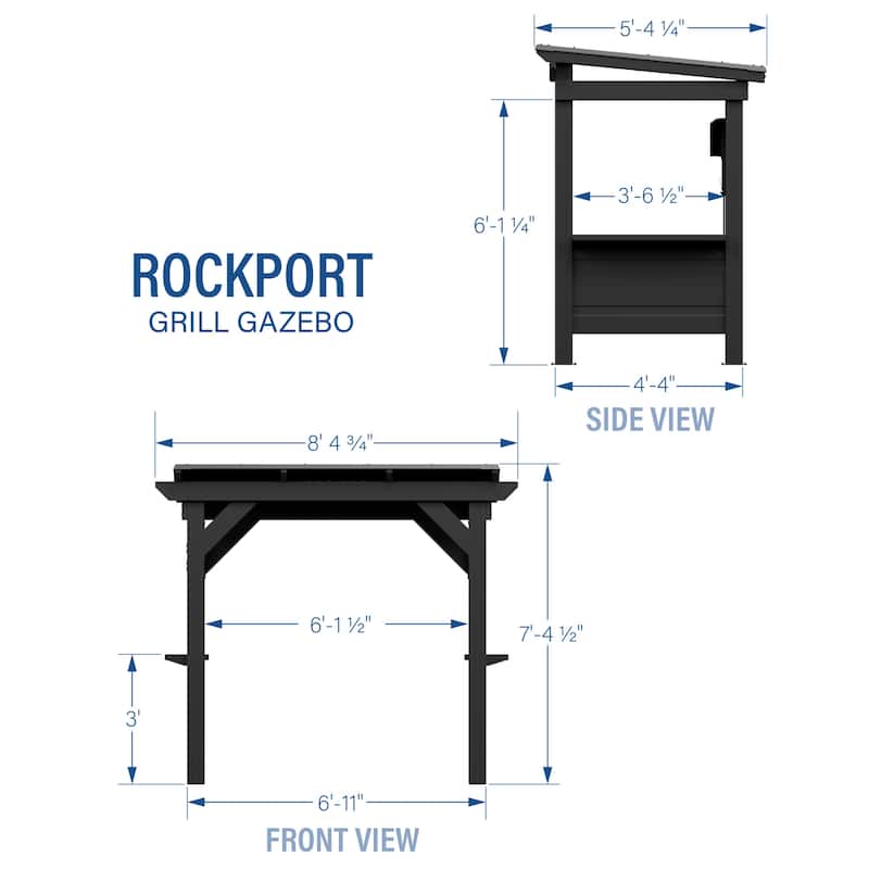 Backyard Discovery Rockport 8x6' Galvanized Steel BBQ Grill Gazebo