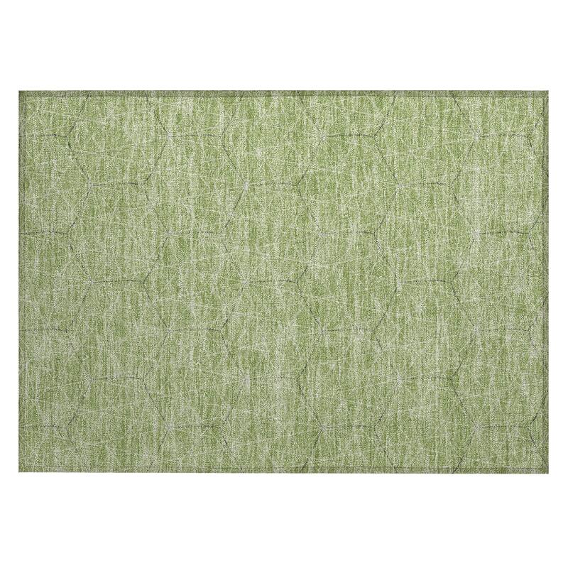 Machine Washable Indoor/ Outdoor Mosaic Geo Chantille Rug