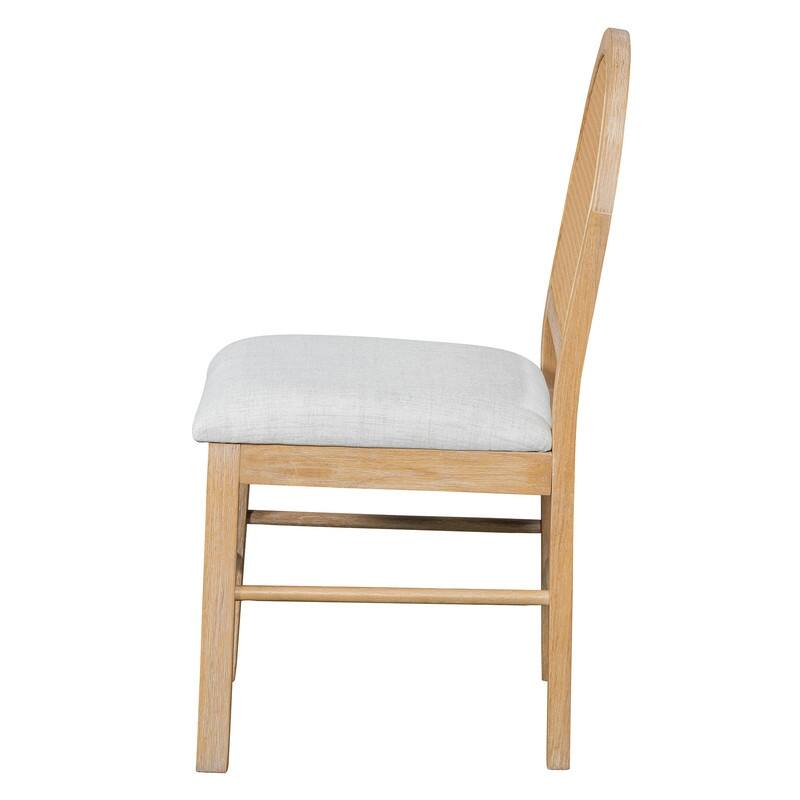 Spruce & Spring Round Dining Table Set for 4, Extendable 5-Piece Mid Century Modern Farmhouse Table with Rattan Chairs