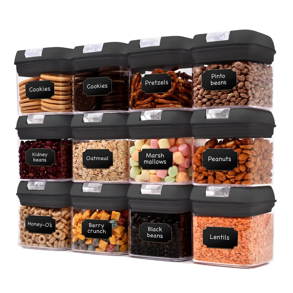 2-Piece Stainless Steel Sugar and Flour Storage Container Jar with Lids,  Black - On Sale - Bed Bath & Beyond - 29875820