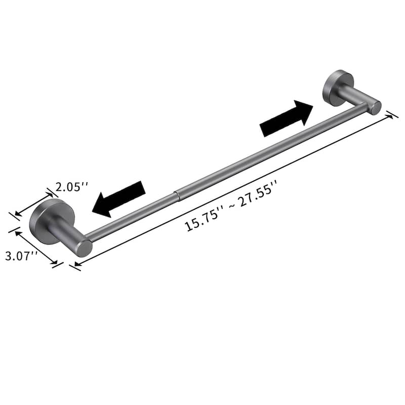 Adjustable Expandable Towel Bar for Bathroom Thicken Space Wall Mount
