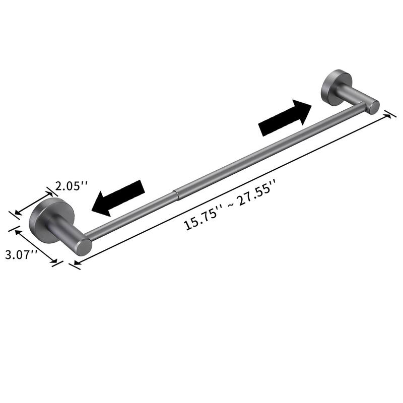 Bathroom Hardware Set, Thicken Space Aluminum 3 PCS Towel Bar Set