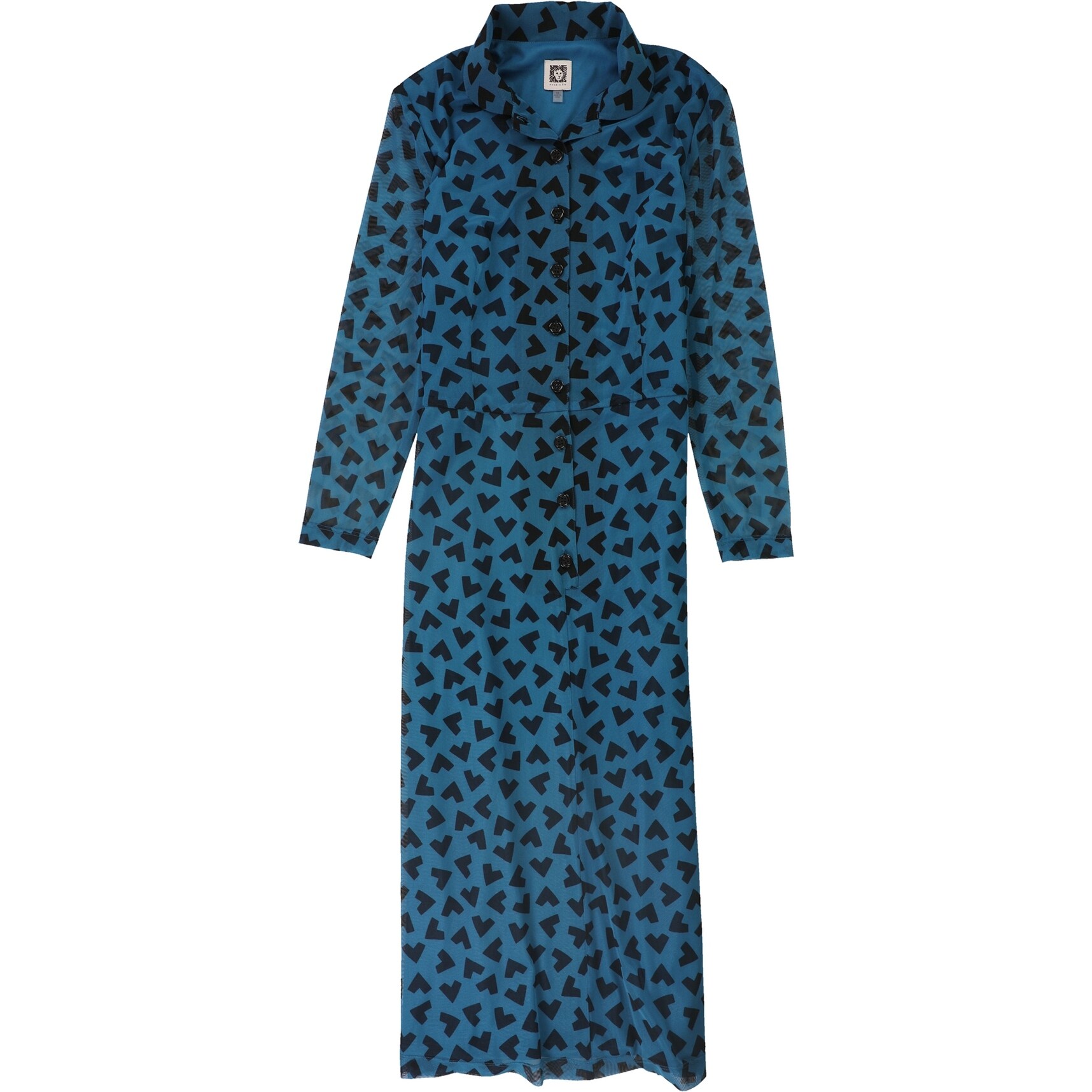 Anne Klein Womens Mesh A-line Shirt Dress,, Blue, 10 - Overstock - 41897521