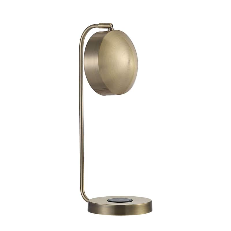 Renwil Riesco 13" Table Lamp with Dome Shade, Antique Brass