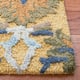 SAFAVIEH, Handmade Marietje Blossom French Country Wool Area Rug - 6' Square - Gold/Multi