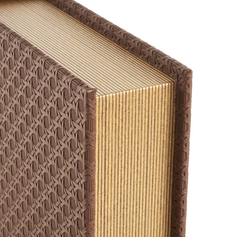 Faux Leather Book Shaped Decorative Box - Set of 3 Brown, Cream, Black, Copper - Roche River Decor