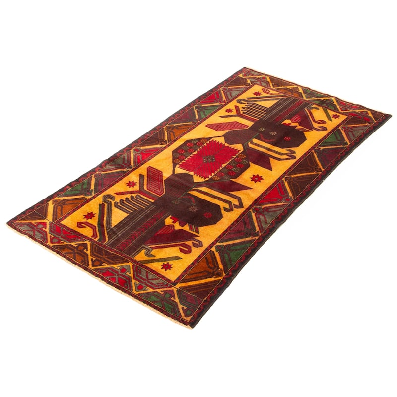 ECARPETGALLERY Hand-knotted Teimani Gold Wool Rug - 3'6 x 6'7