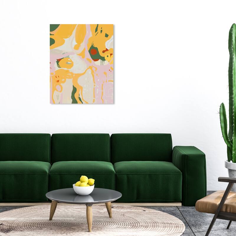 Wynwood Studio Canvas Abstract Wild Dunes Yellow and Mustard Modern & Contemporary Wall Art Canvas Print - 36 x 30