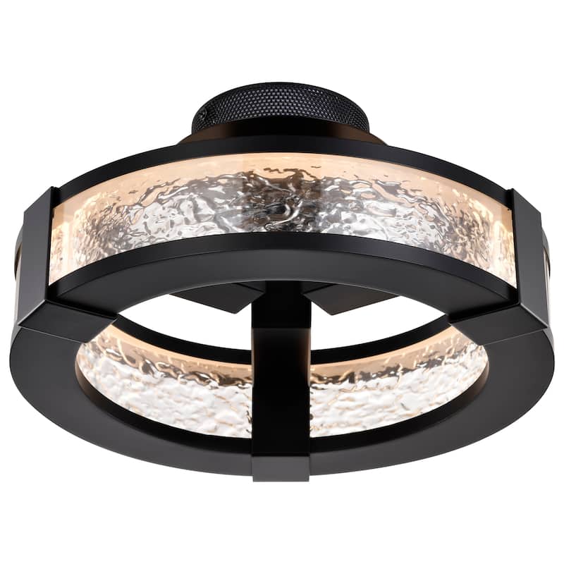 Darrow - 13 Inch LED Semi Flush - Matte Black - Acrylic Panels