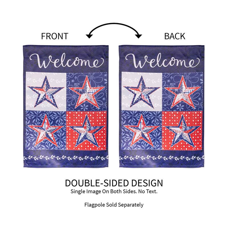 Red, White, and Blue Stars Suede Garden Flag