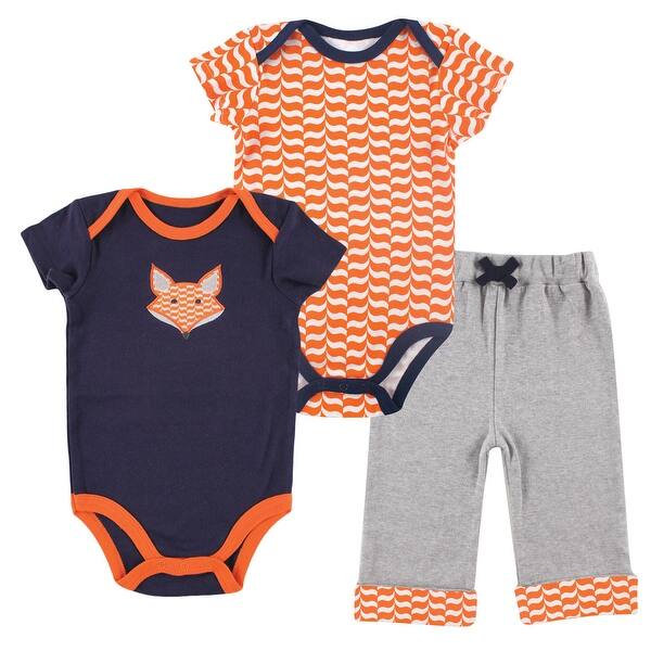 slide 1 of 1, Yoga Sprout Baby Boy Cotton Layette Set, Fox 0-3 Months - Fox
