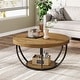 preview thumbnail 11 of 53, 31.7" Round Coffee Table, Rustic 2-Tier Center Table with Storage Open Shelves
