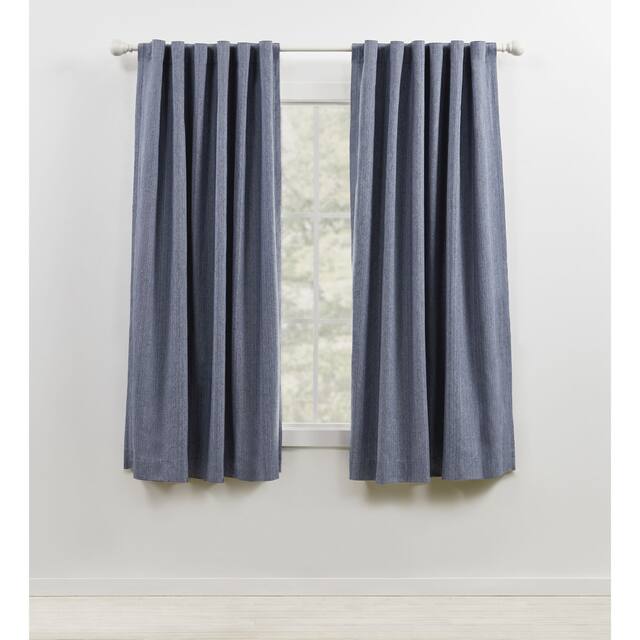 Lauren Ralph Lauren Sallie Blackout Back Tab/Rod Pocket Curtain Panel - 54x63 - Indigo