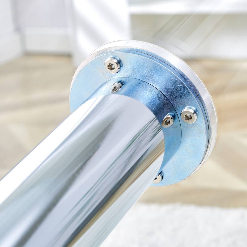 Diameter Glass Top And A Modern, Minimalist Round Dining Table With Metal Legs