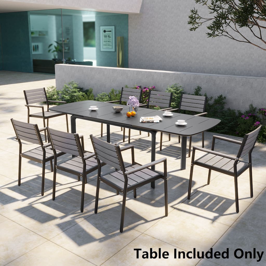 Pellebant Outdoor Aluminum Expandable Patio Dining Table Extension Table