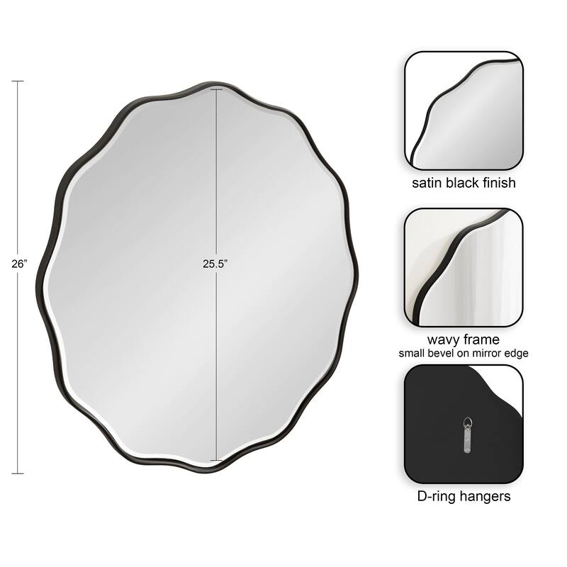 Kate and Laurel Viona Round Scalloped Mirror