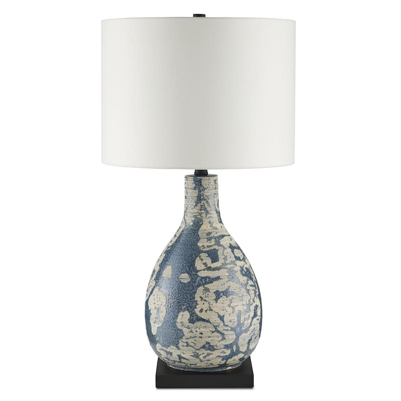 Currey & Company Ostracon Blue Table Lamp - 28.5"h x 15"dia