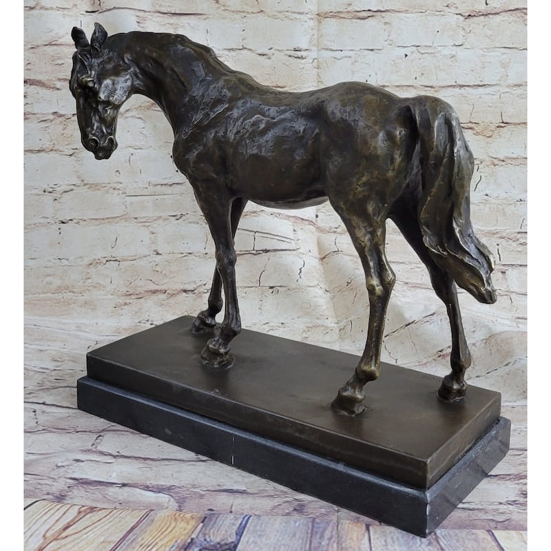 Large Arabian Horse Bronze Sculpture Statue By P.J Mene Hotcast Marble Figurine