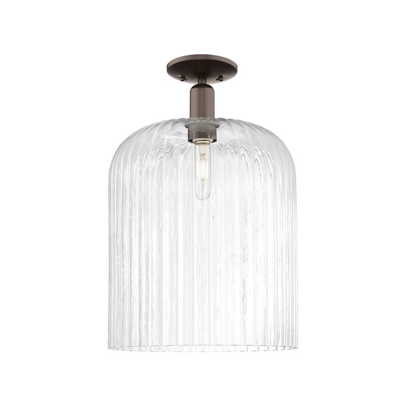 Innovations Lighting 716-1C-19-12 Bridal Veil Semi-Flush Bridal Veil - Oil Rubbed Bronze / Clear