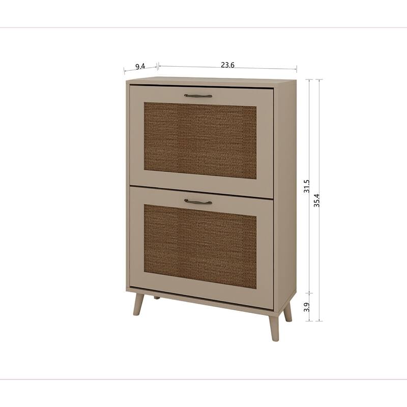 Multi-Tier Shoe Storage Cabinet, Entryway Shoe Organizer Rack with Open Design, Accent Cabinet for Closet