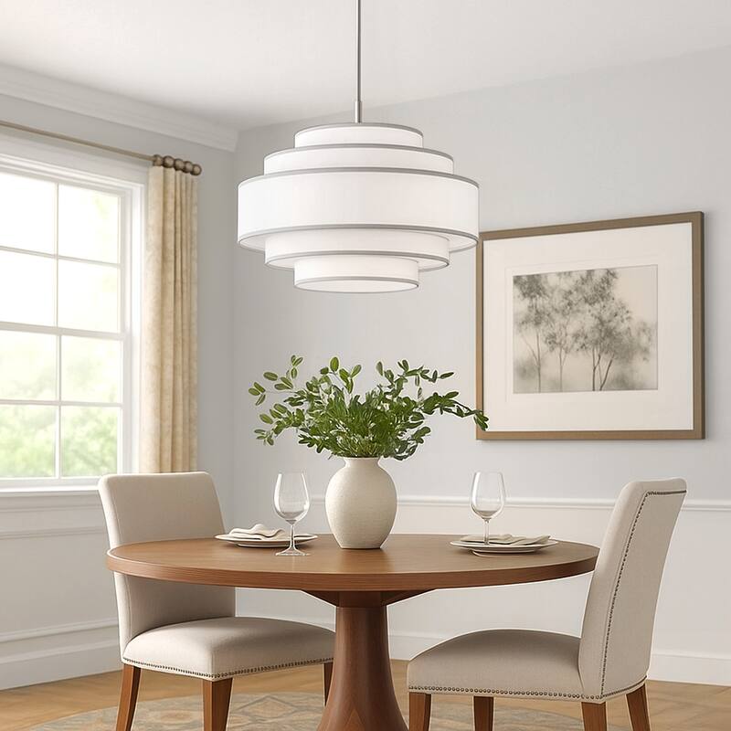 GetLedel 24" 5-Light Dimmable Tiered Drum Chandelier