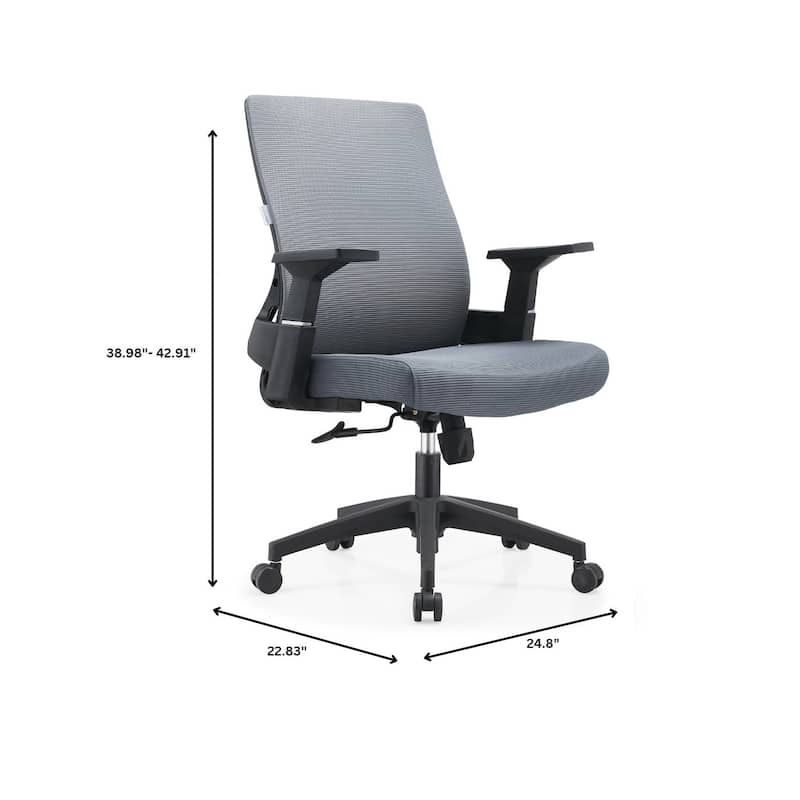 Brio Modern Ergonomic Office Desk Chair with Adjustable Height, Swivel, Breathable Fabric, Durable ABS Frame, Easy Assembly