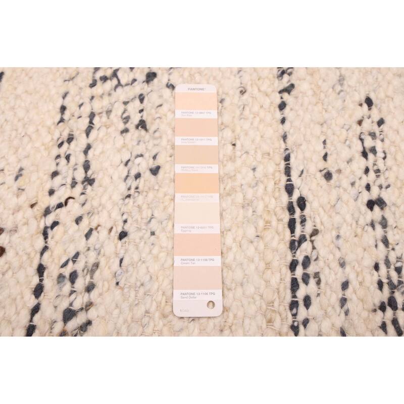 ECARPETGALLERY Hand Woven Looma Cream Wool Rug - 8'3 x 11'5